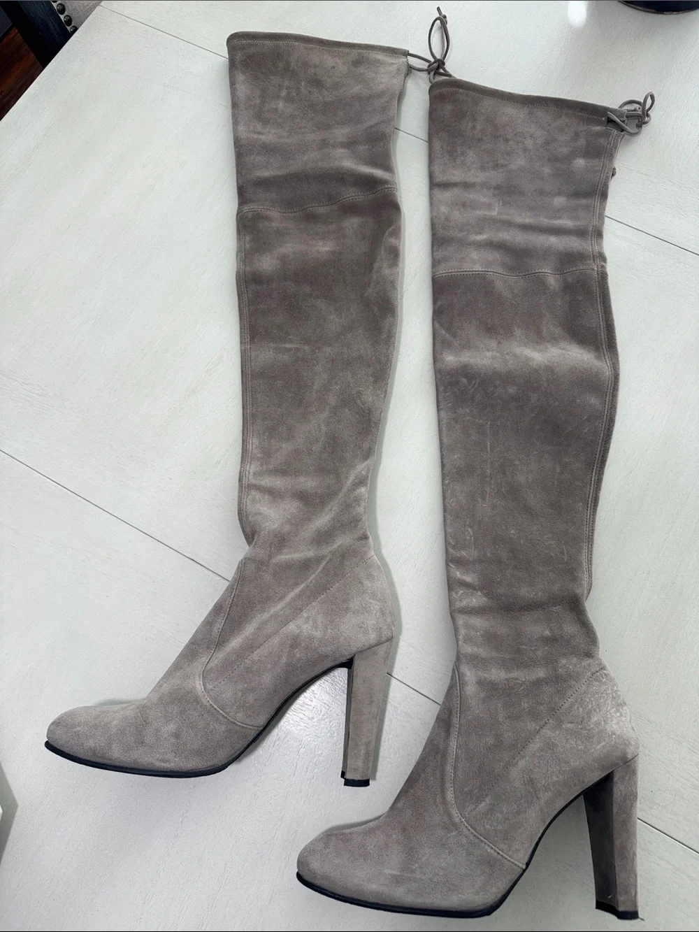 Stuart Weitzman Gray Suede Over-the-Knee Boots